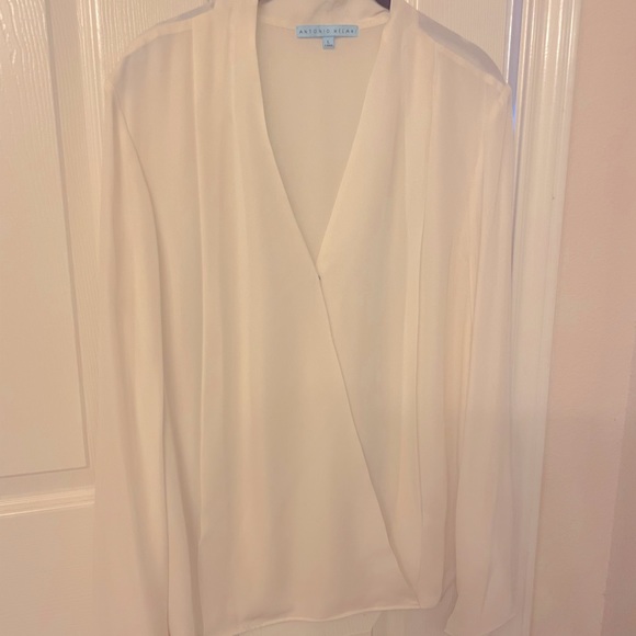 Antonio Melani white dress blouse size Large - Picture 1 of 5